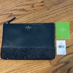 Kate Spade Black Glitter Pouch